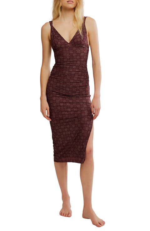 Print Mesh Body-Con Dress