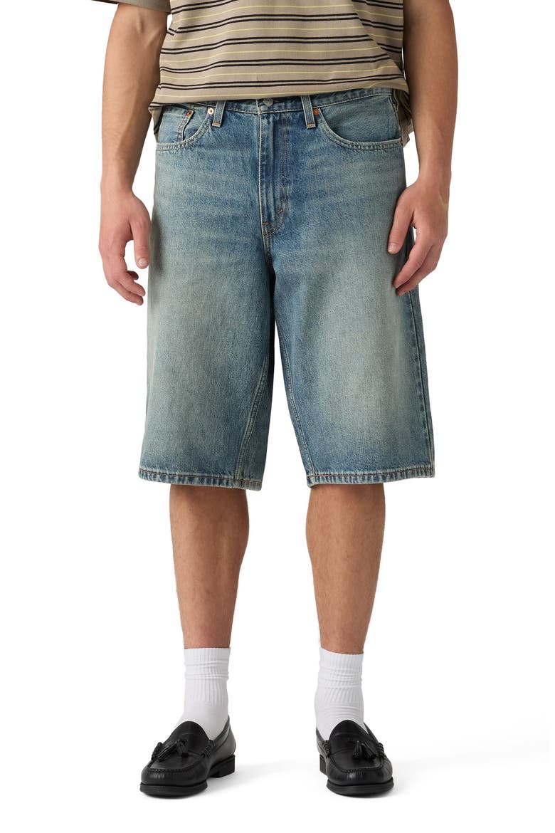 470 Low Rise Baggy Denim Shorts, Main, color, FINE OPERATION SHORTS