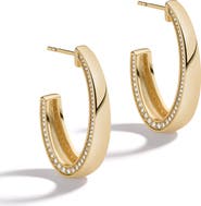 V.BELLAN Edie Pavé Cubic Zirconia Hoop Earrings