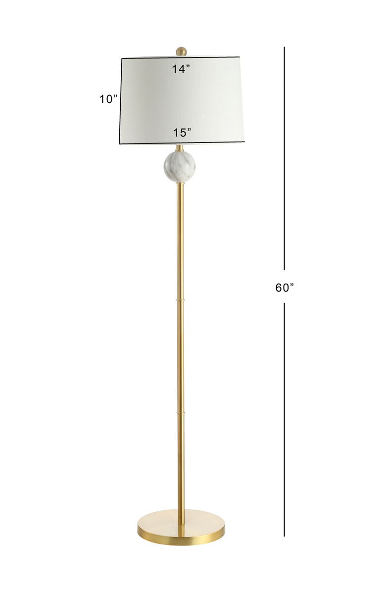 JONATHAN Y Vaughn Modern Metal/Resin LED Floor Lamp, Alternate, color, Brass Gold/White