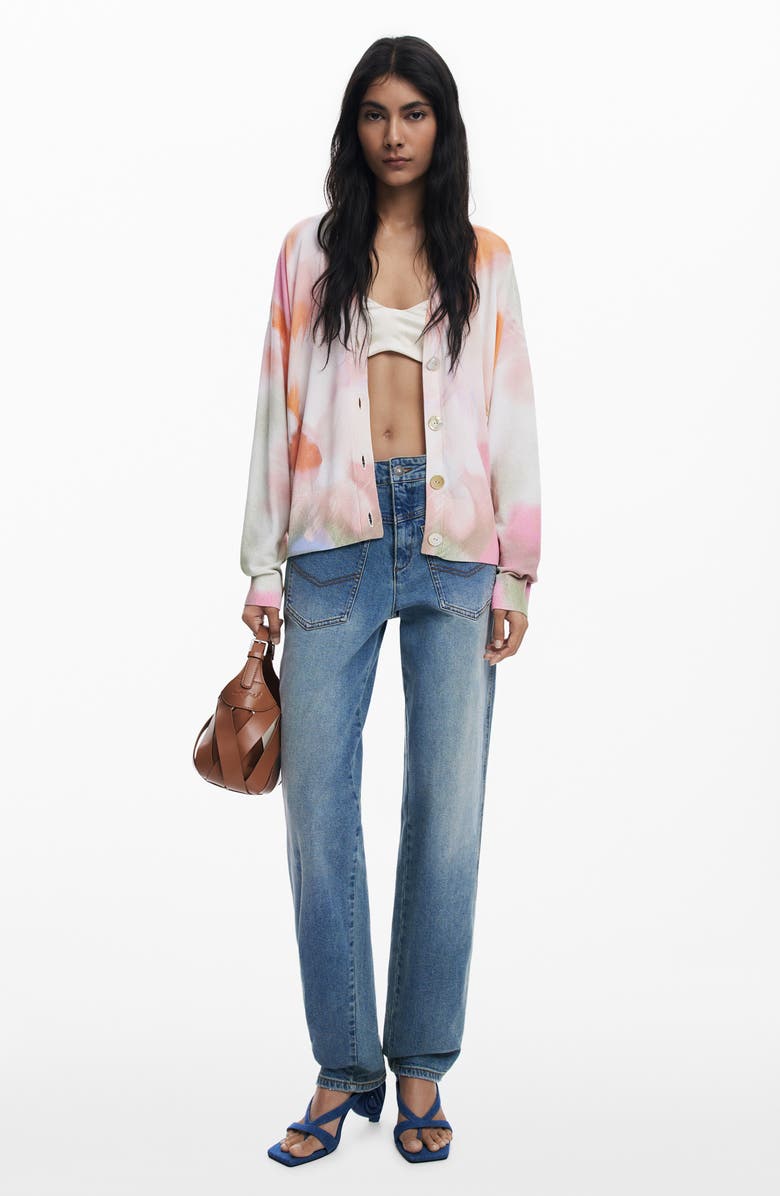 Desigual Thin Gauge Cardigan, Alternate, color, Light Beige