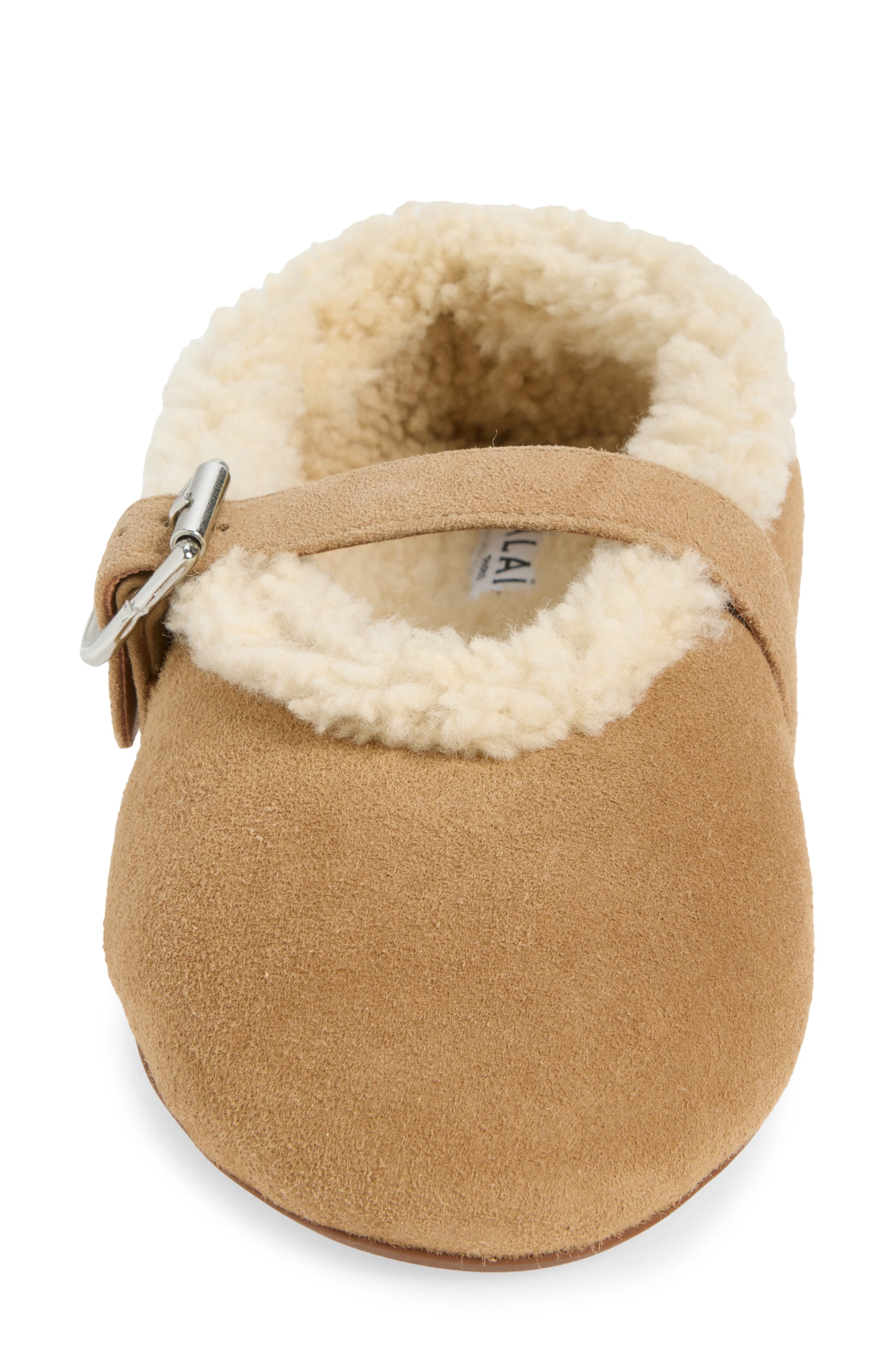 Genuine Shearling Mary Jane Flat, Alternate, color, 143 CAMEL