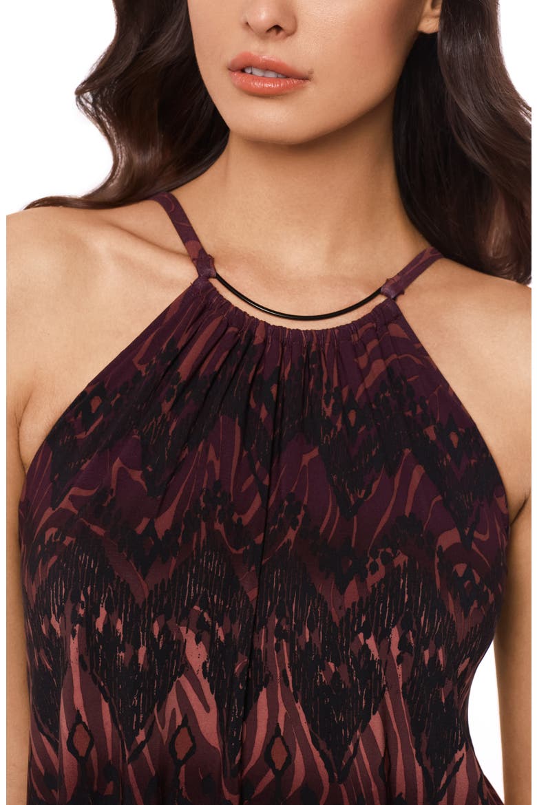 Zabra Goldie Skirted One-Piece Swimsuit, Alternate, color, BROWN MULTI