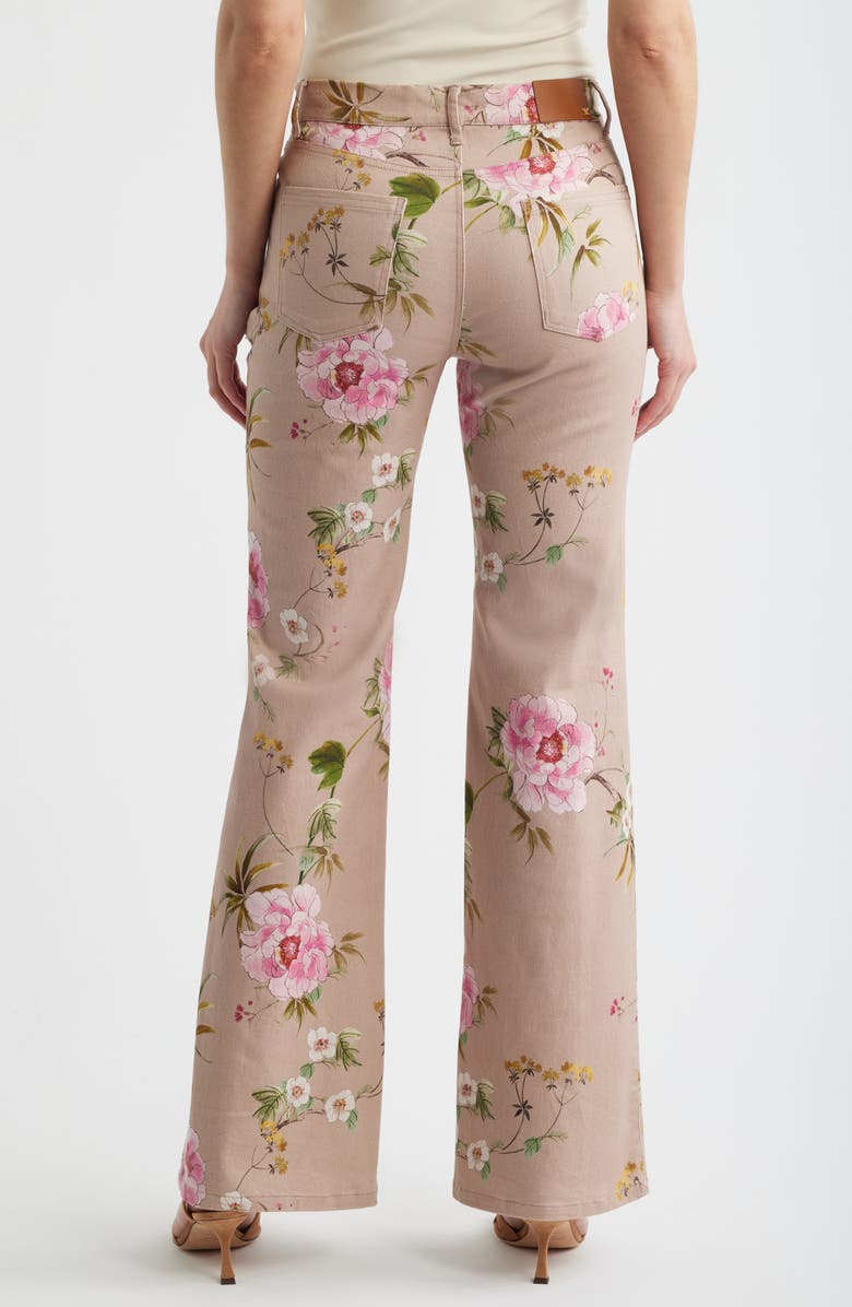 KOBI HALPERIN Leigh Floral Stretch Cotton Twill Pants, Alternate, color, Natural Multi