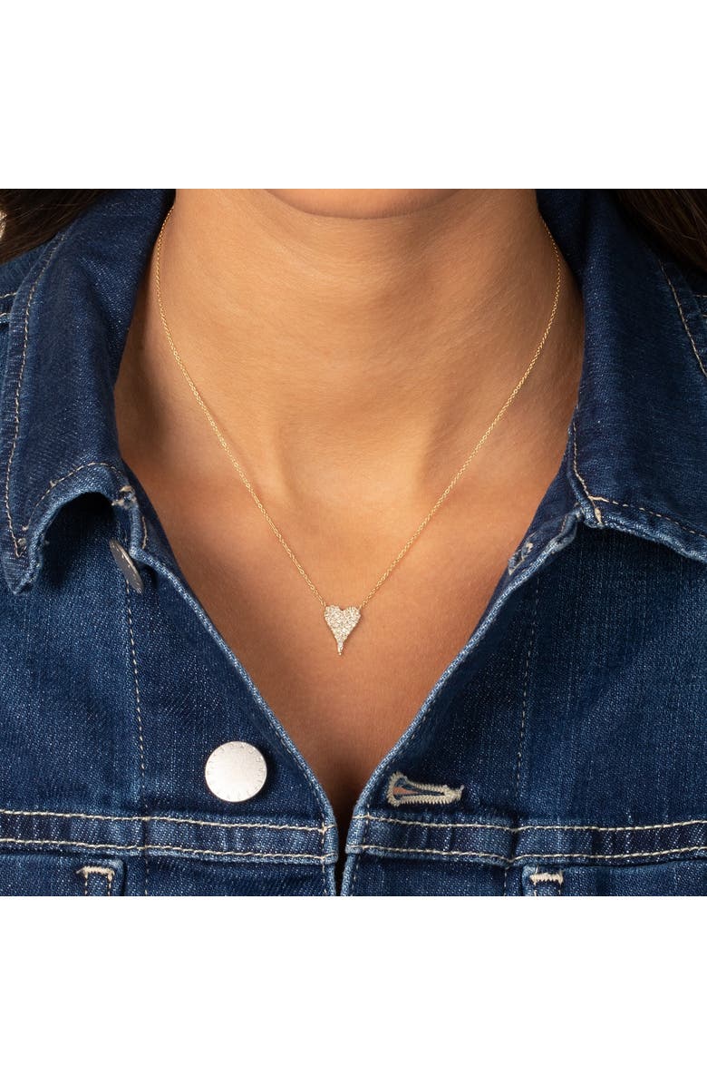 BY ADINA EDEN Diamond Pave Elongated Heart Pendant Necklace 14K, Alternate, color, 14K Gold