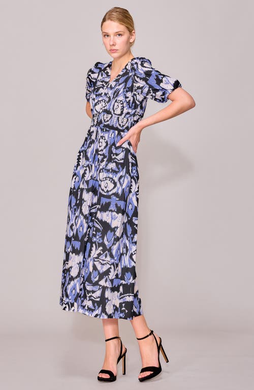 Melloday V-neck Smocked Waist Midi Dress