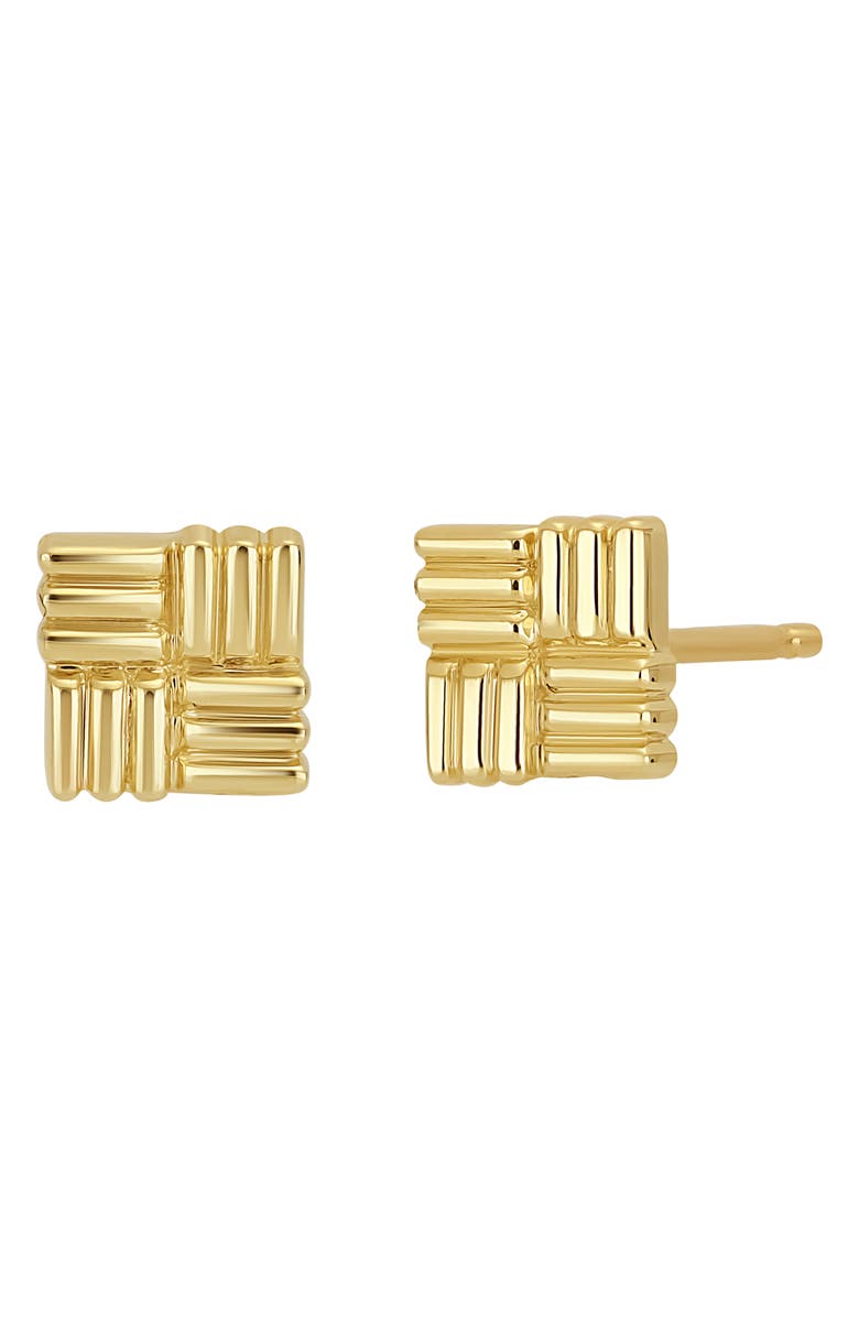 Bony Levy 14K Gold Textured Square Stud Earrings, Main, color, 
