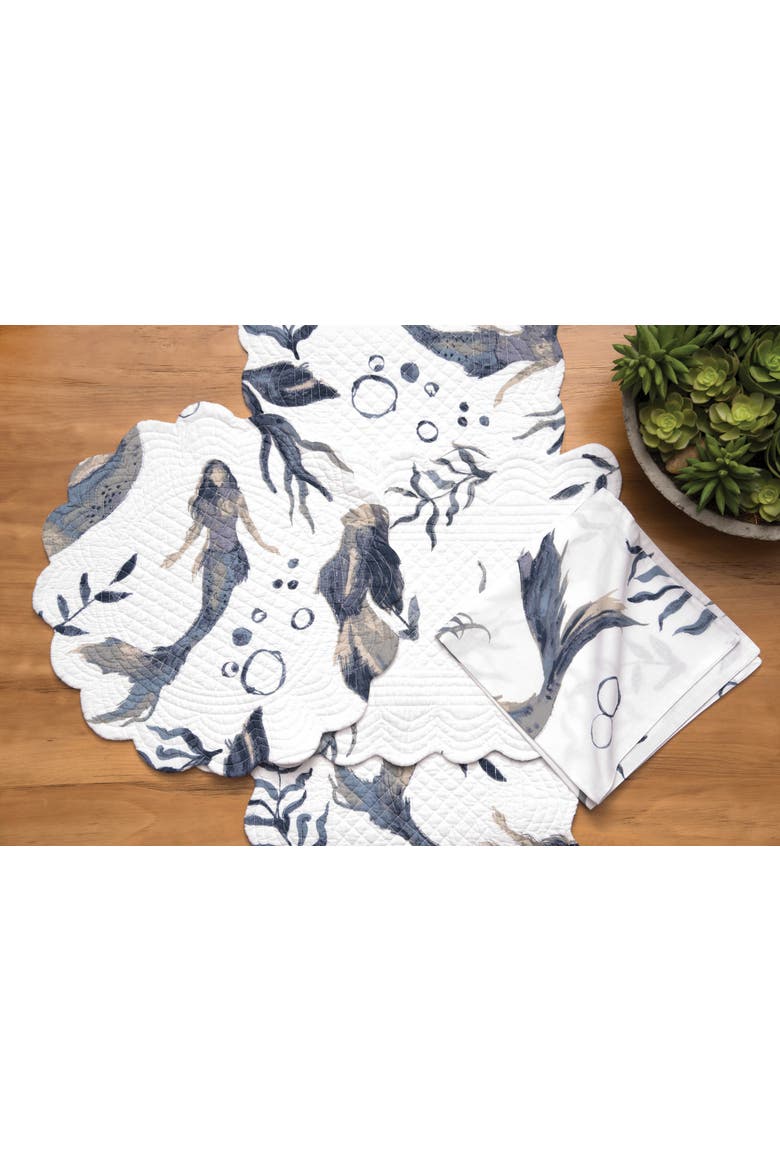 Sister Sirens Round Placemats Set of 6, 17", Alternate, color, Blue