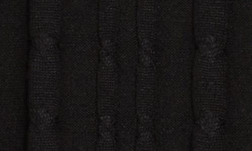 By Design Romy Mock Neck Short Sleeve Cable Knit Sweater In Black