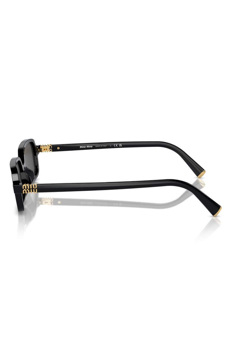 Miu Miu 52mm Rectangular Sunglasses, Alternate, color, Black