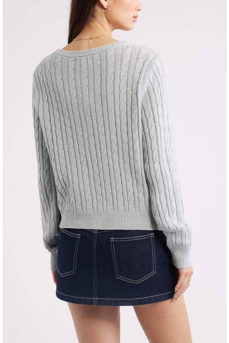 Button Front Cotton Blend Cardigan, Alternate, color, GREY SOFT HEATHER