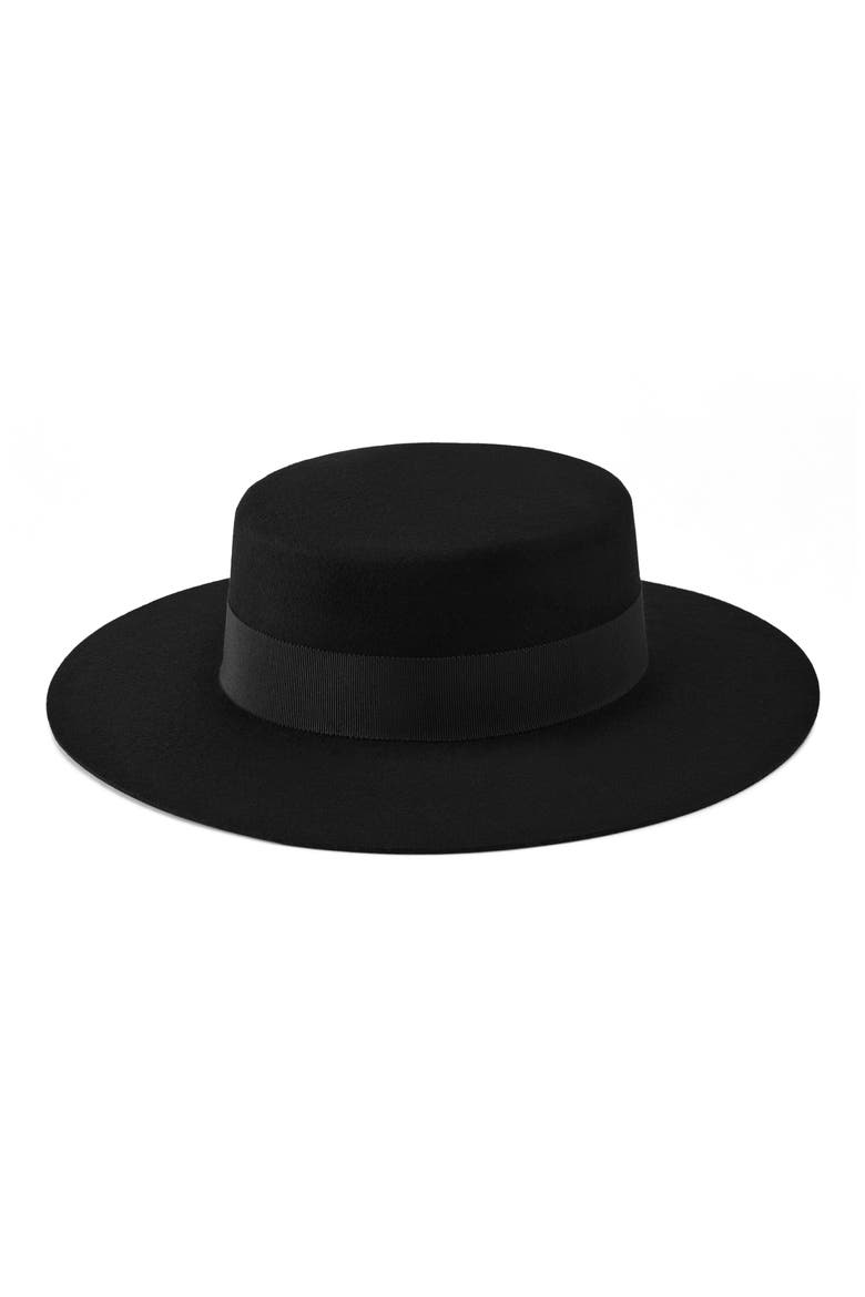 Suite Wool Boater Hat, Alternate, color, BLACK