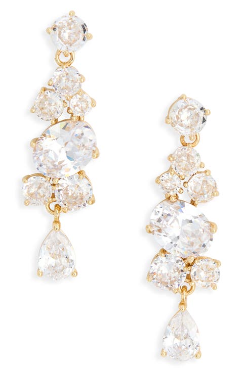Mixed Cubic Zirconia Drop Earrings