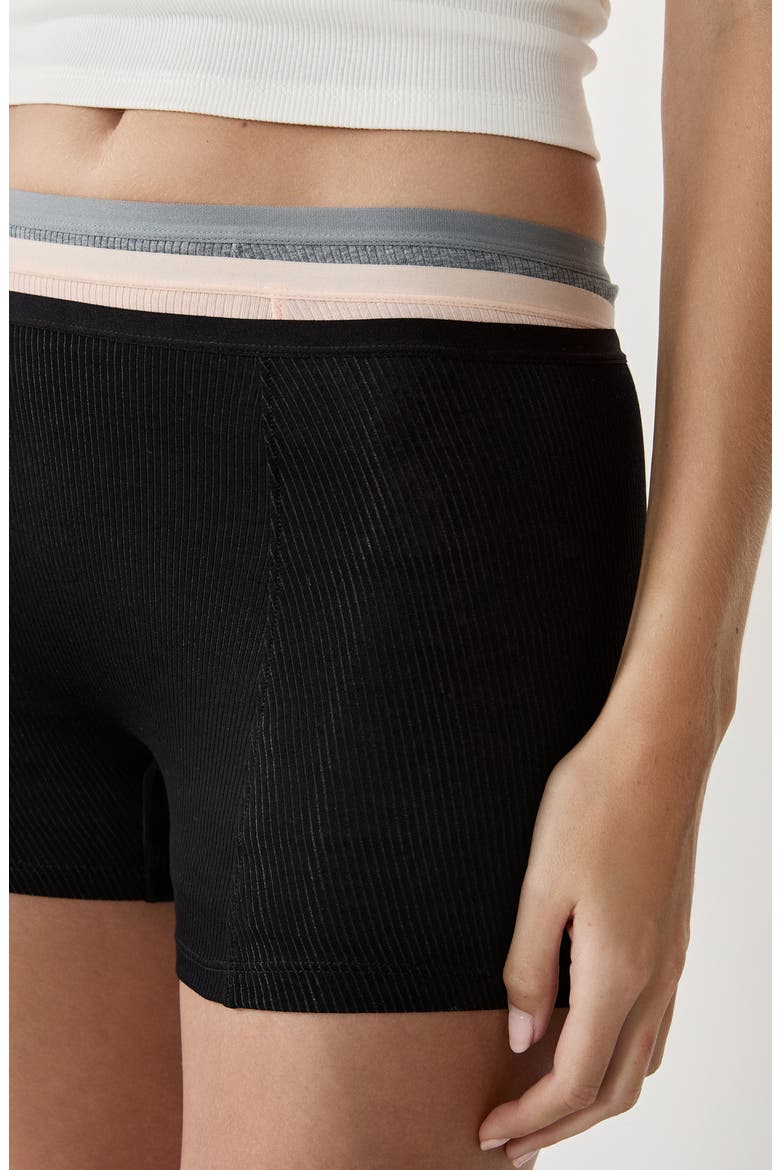 3-Pack Ribbed Cotton Boxers, Alternate, color, MULTICOLOR