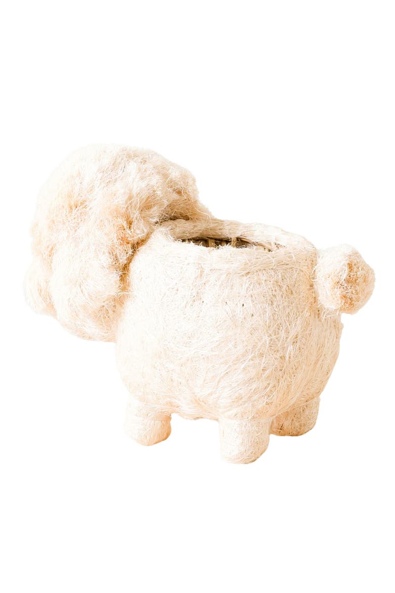 Poodle Handwoven Planter, Alternate, color, WHITE