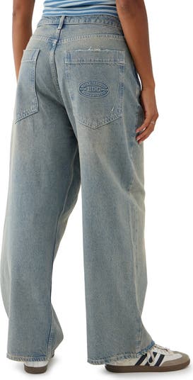 Jaya Distressed Baggy Low Rise Wide Leg Jeans