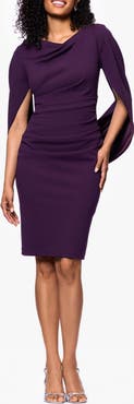 Betsy & Adam Drape Back Scuba Crepe Cocktail Dress
