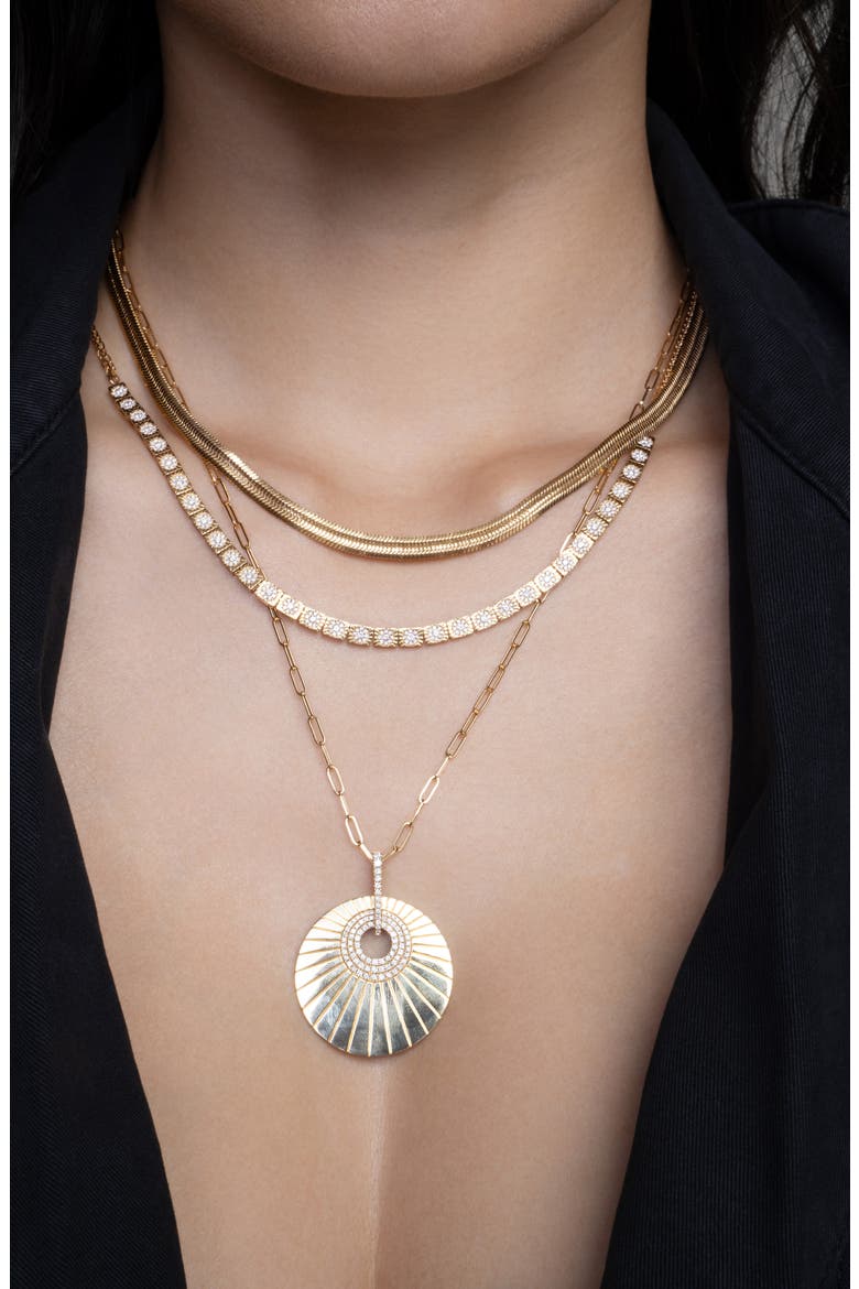 Kiera Diamond Medallion Pendant Necklace, Alternate, color, 18K YELLOW GOLD