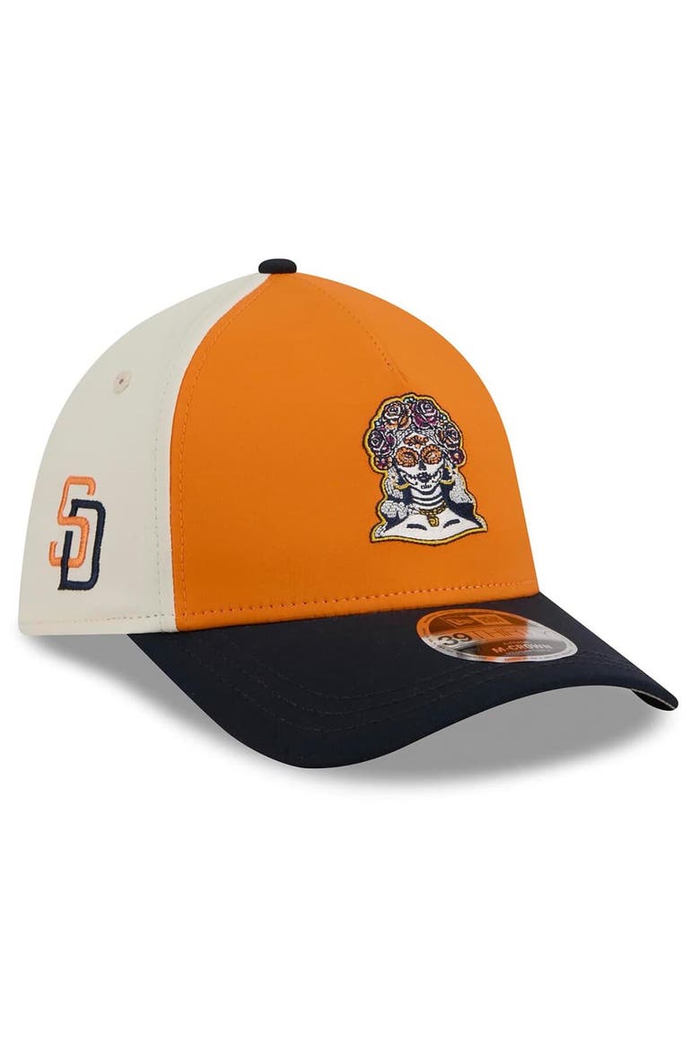 Men's New Era Orange/Navy San Diego Padres 2026 City Connect M-Crown A-Frame 39THIRTY Flex Hat, Main, color, Orange