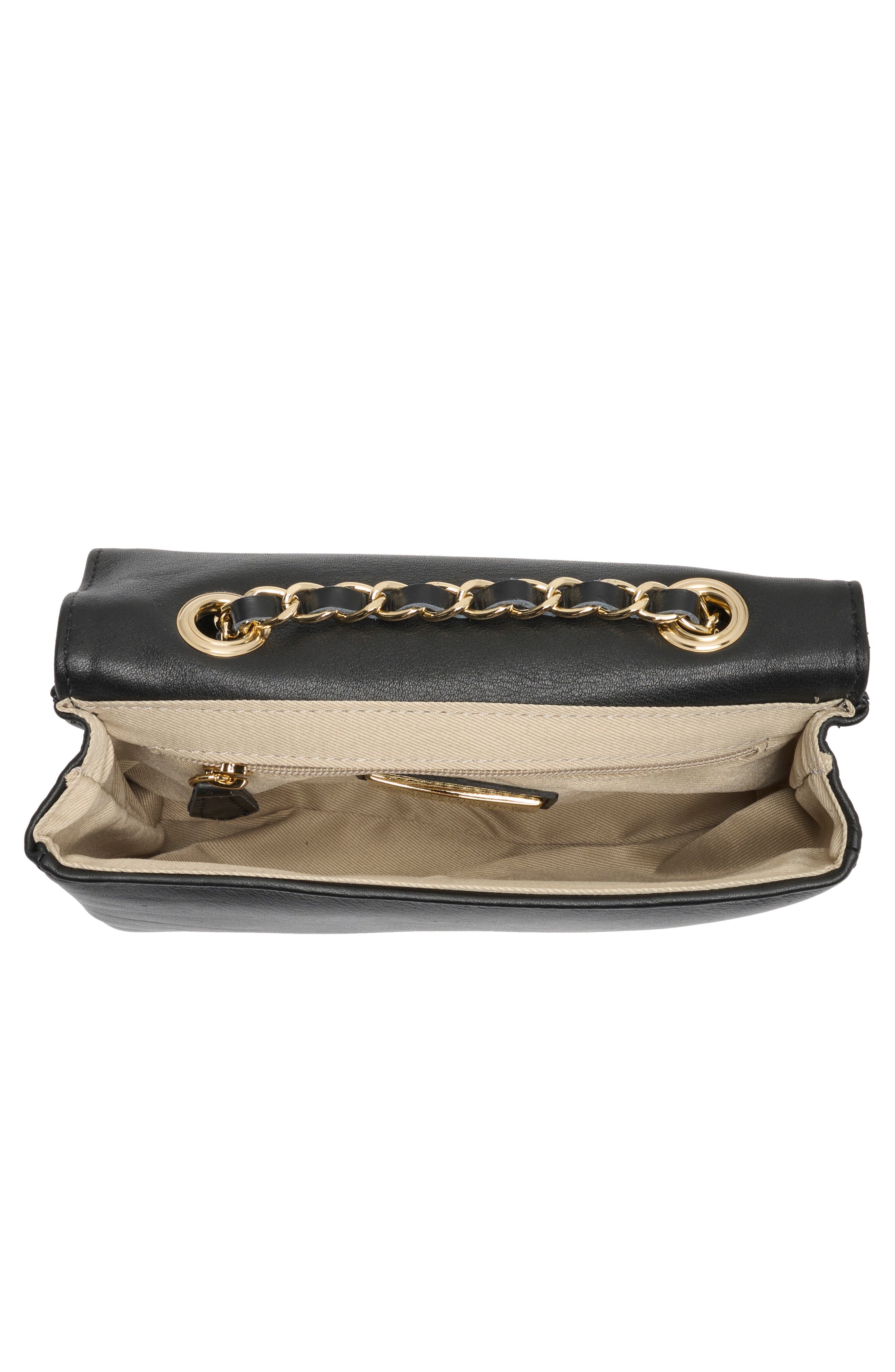 Lady Diamond Leather Crossbody Bag, Alternate, color, BLACK