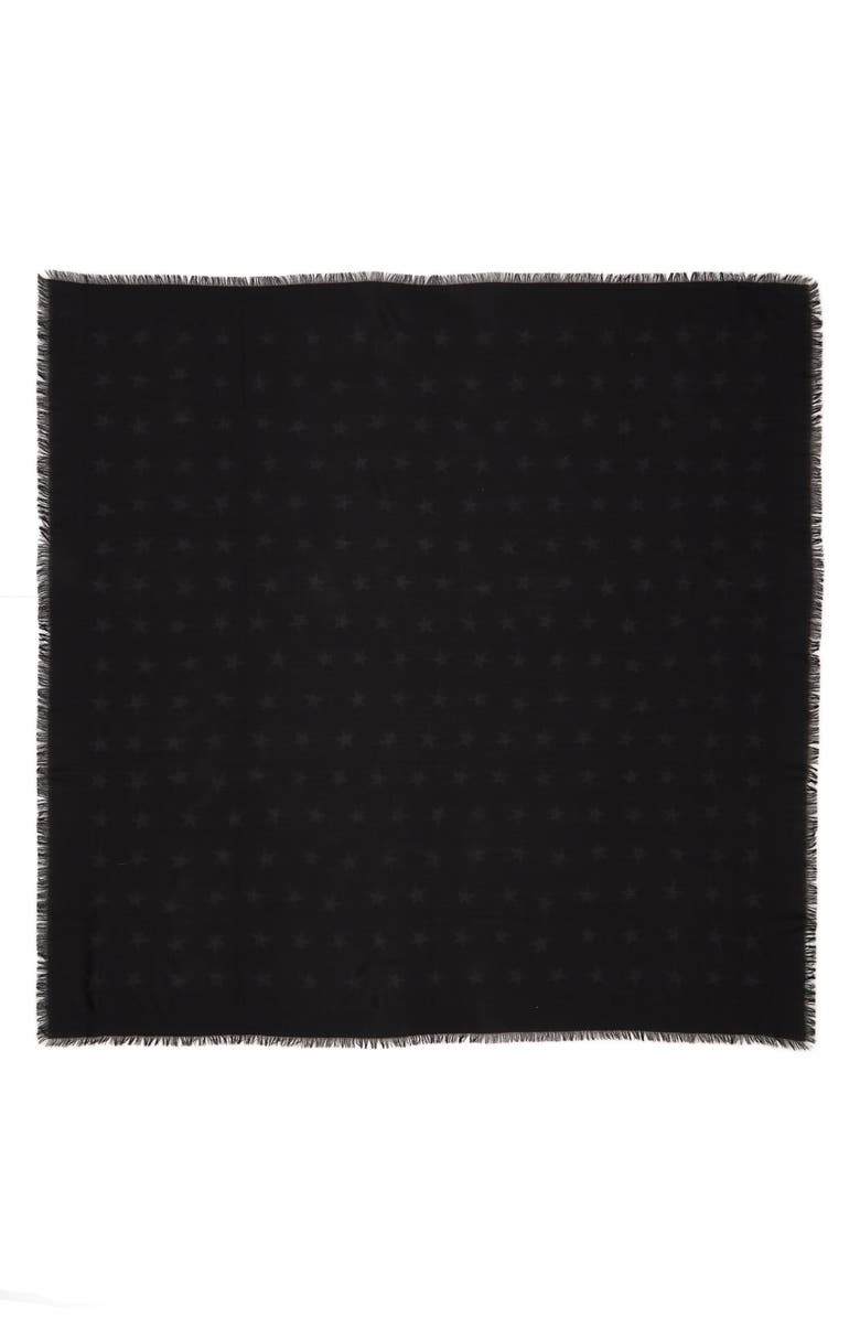 Saint Laurent Large Mesh Stars Wool Shawl, Main, color, 