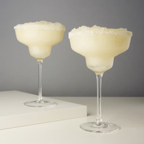 Viski Raye Crystal Angled Margarita Glasses Set Of 2 In Clear