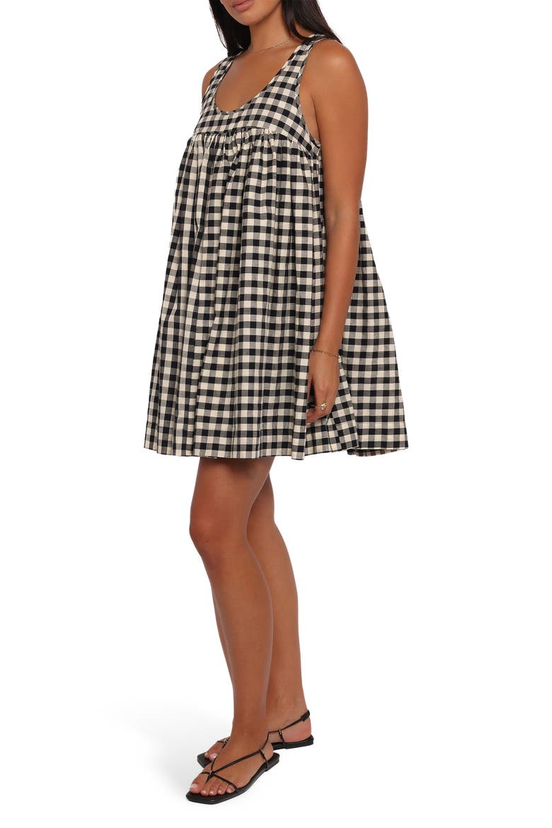 Atria Check Sleeveless Minidress, Alternate, color, BLACK CREAM GINGHAM