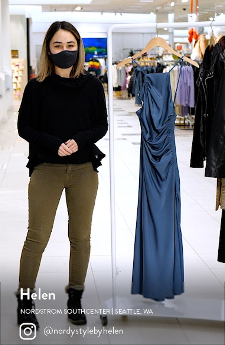 Halter Neck Satin Maxi Dress, sales video thumbnail