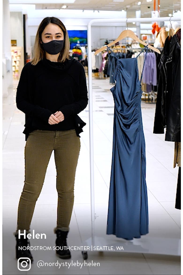 Halter Neck Satin Maxi Dress video