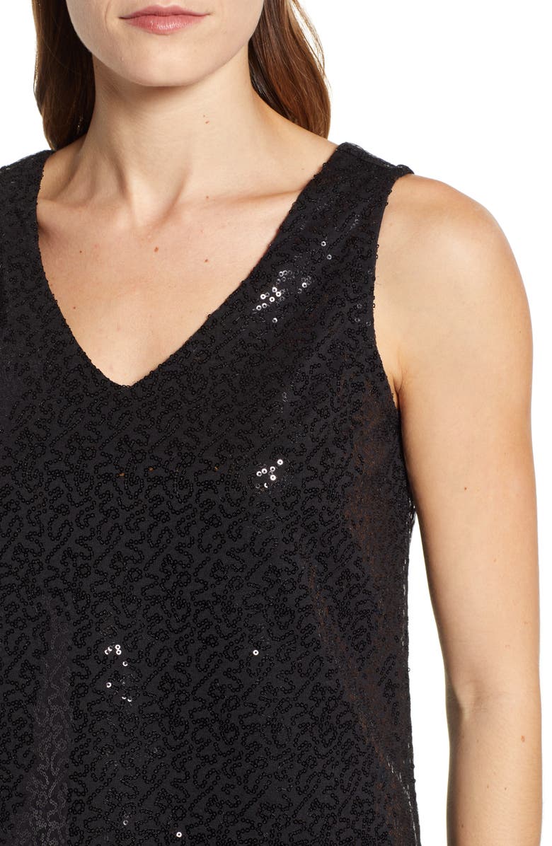 GIBSONLOOK Gibson x Glam Squad Cassie V-Neck Sequin Tank, Alternate, color,