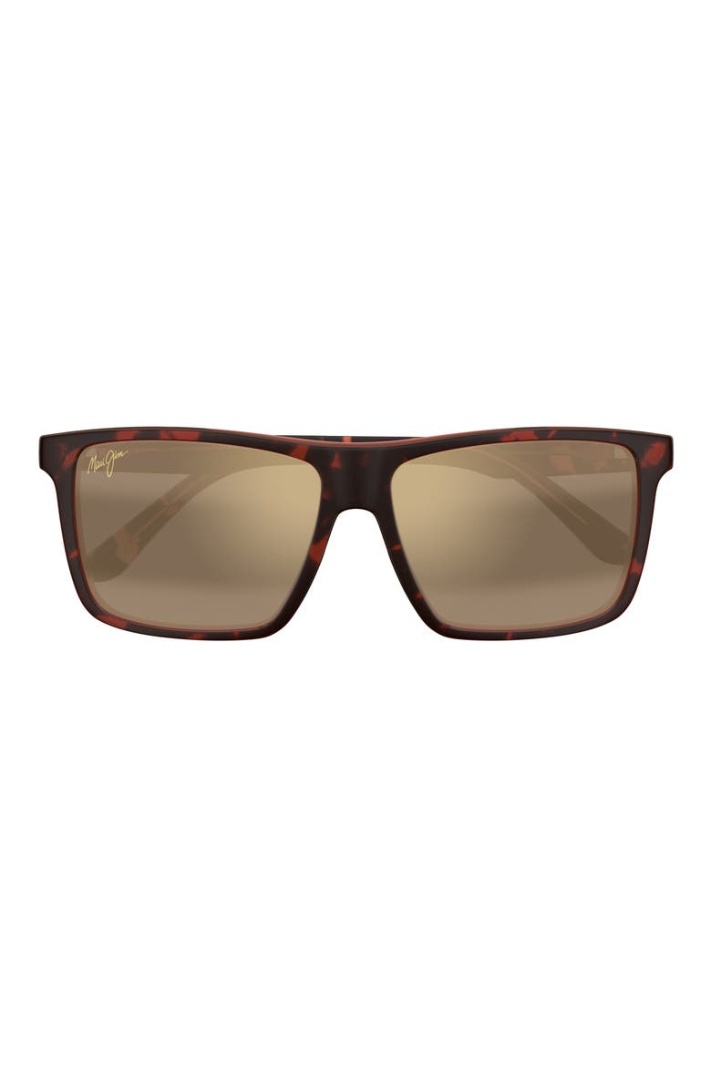 Mamalu Bay 60mm Polarized Square Sunglasses, Main, color, CHERRY TORTOISE