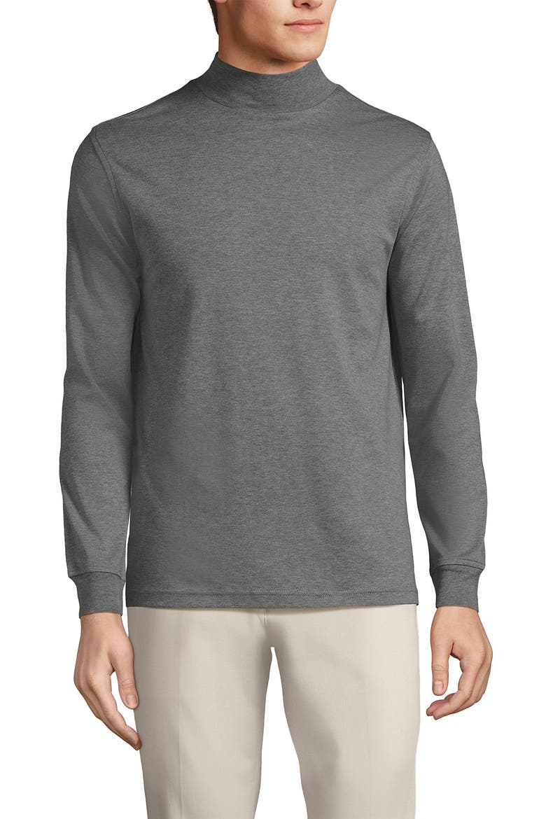 Cotton Supima Mock Turtleneck, Main, color, Pewter Heather