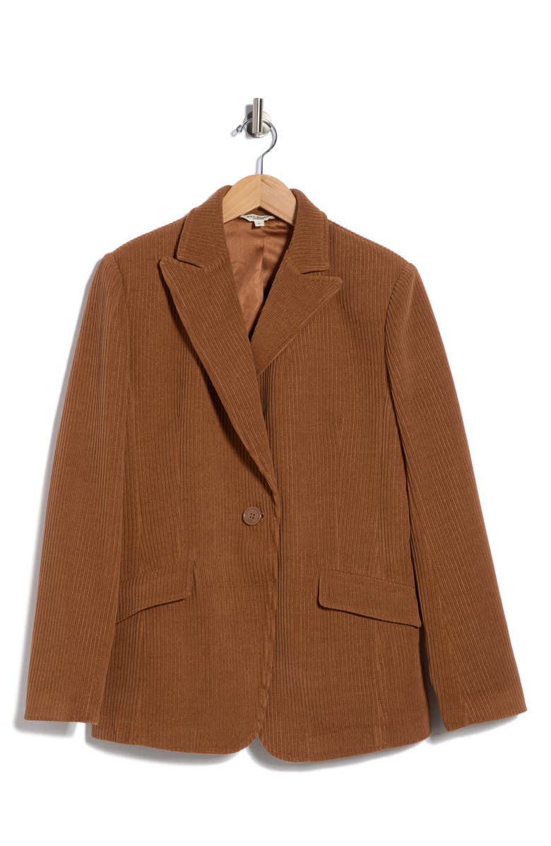 MAX STUDIO One-Button Corduroy Blazer, Alternate, color, Cognac