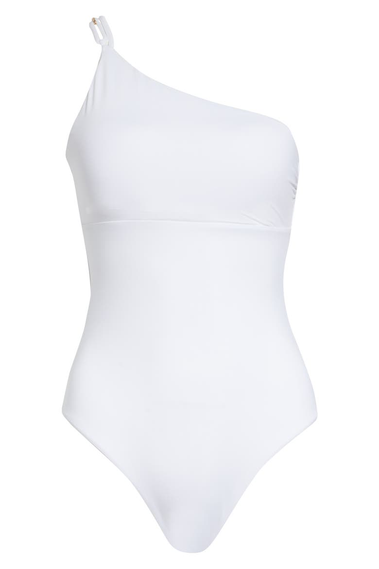 Cappa Beachwear One-Shoulder One-Piece Swimsuit, Alternate, color, WHITE