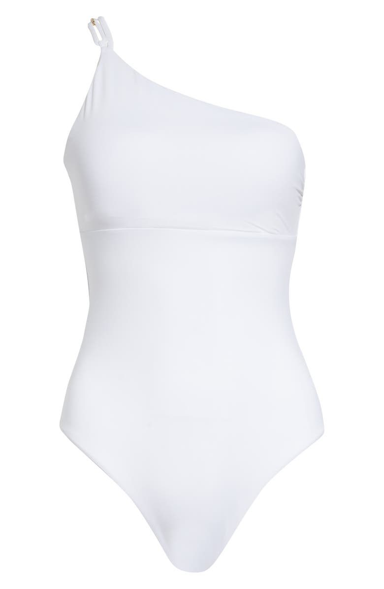 Max Mara Cappa One-Shoulder One-Piece Swimsuit, Main, color, White