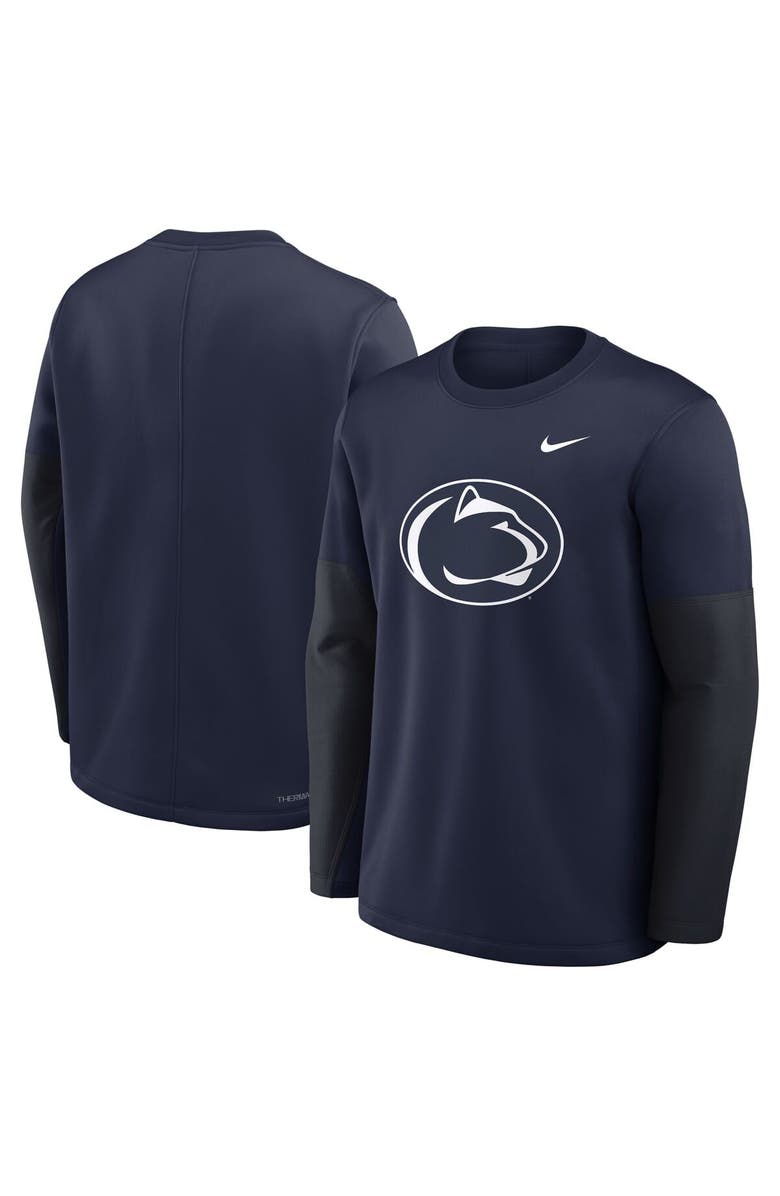 Nike Men's Nike Navy Penn State Nittany Lions 2025 Sideline Coach Performance Long Sleeve T-Shirt, Alternate, color, Navy