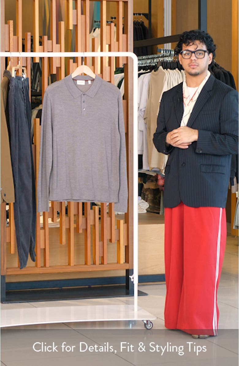 Long Sleeve Merino Wool Polo Sweater, sales video thumbnail