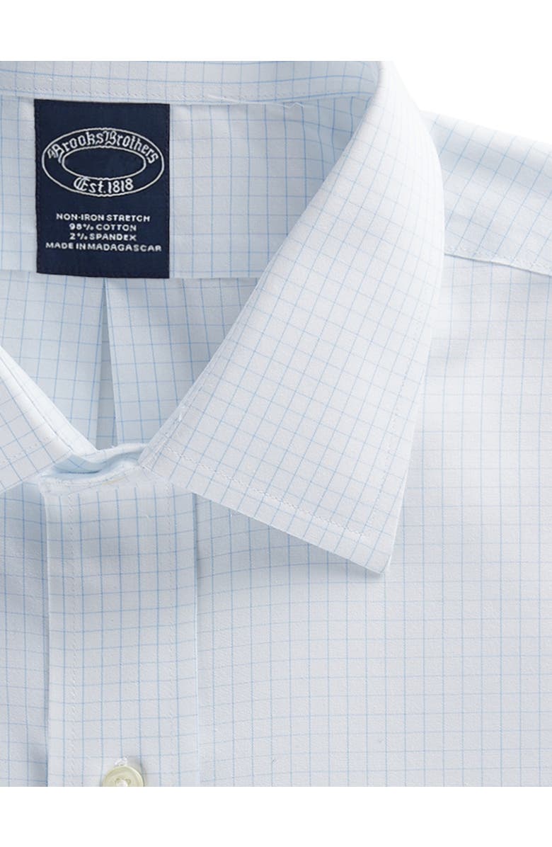 Brooks Brothers Big & Tall Non-Iron Graph Patterned Dress Shirt, Alternate, color, Blue Multi