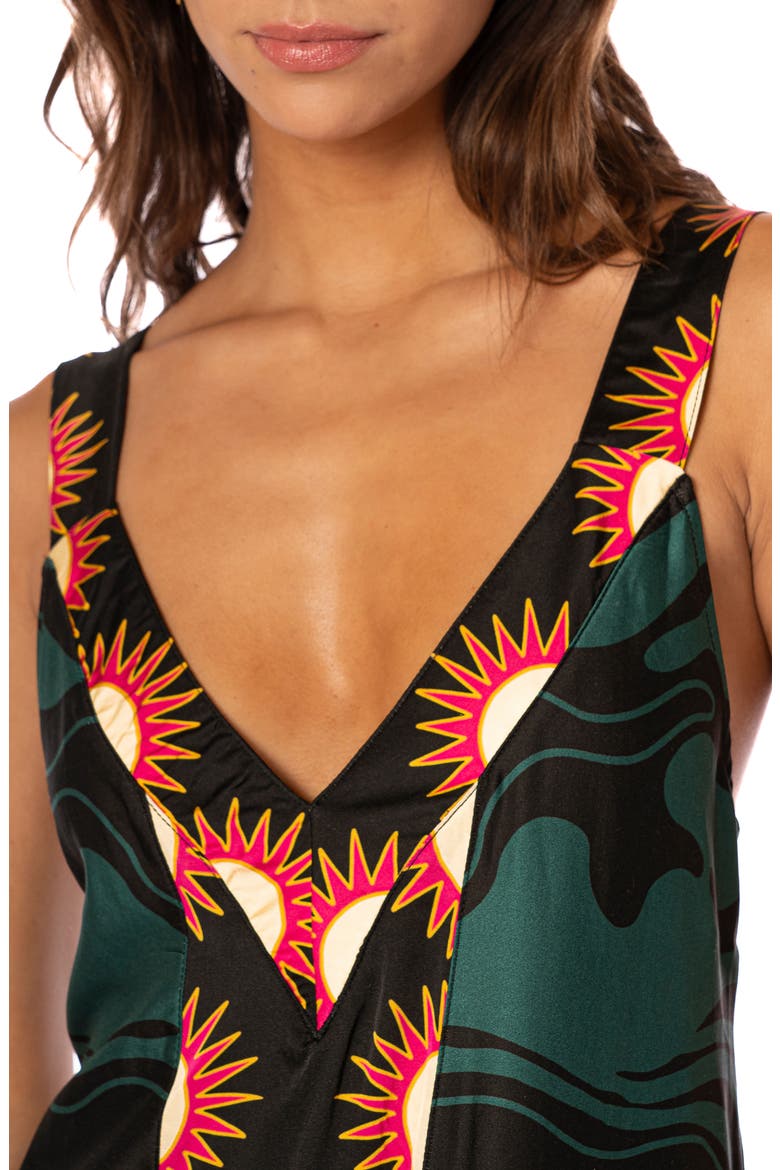 Flamingo Night Lowry Cover-Up Maxi Dress, Alternate, color, BLACK