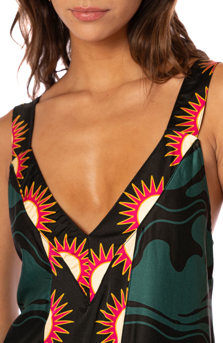 Maaji Flamingo Night Lowry Cover-Up Maxi Dress, Alternate, color, Black