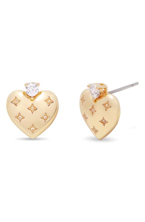 Lillian Heart Stud Earrings