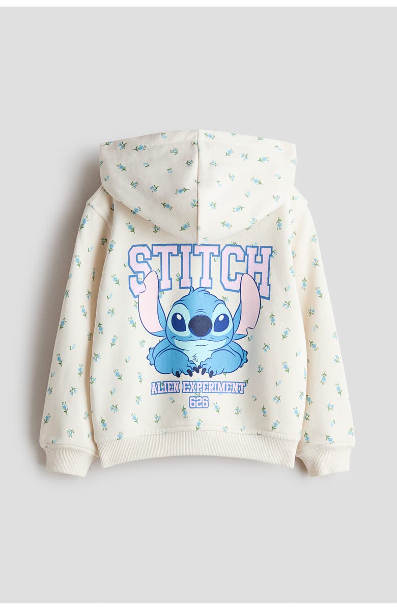 H&M 2-piece Printed Sweatshirt Set, Alternate, color, Cream/Lilo & Stitch