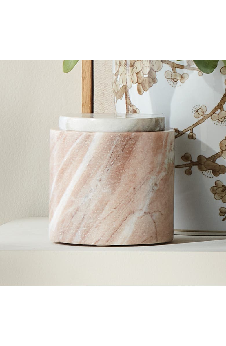 Napa Home & Garden Jaqueline Round Lidded Box Short - Brown/White Marble Accent, Alternate, color, Brown