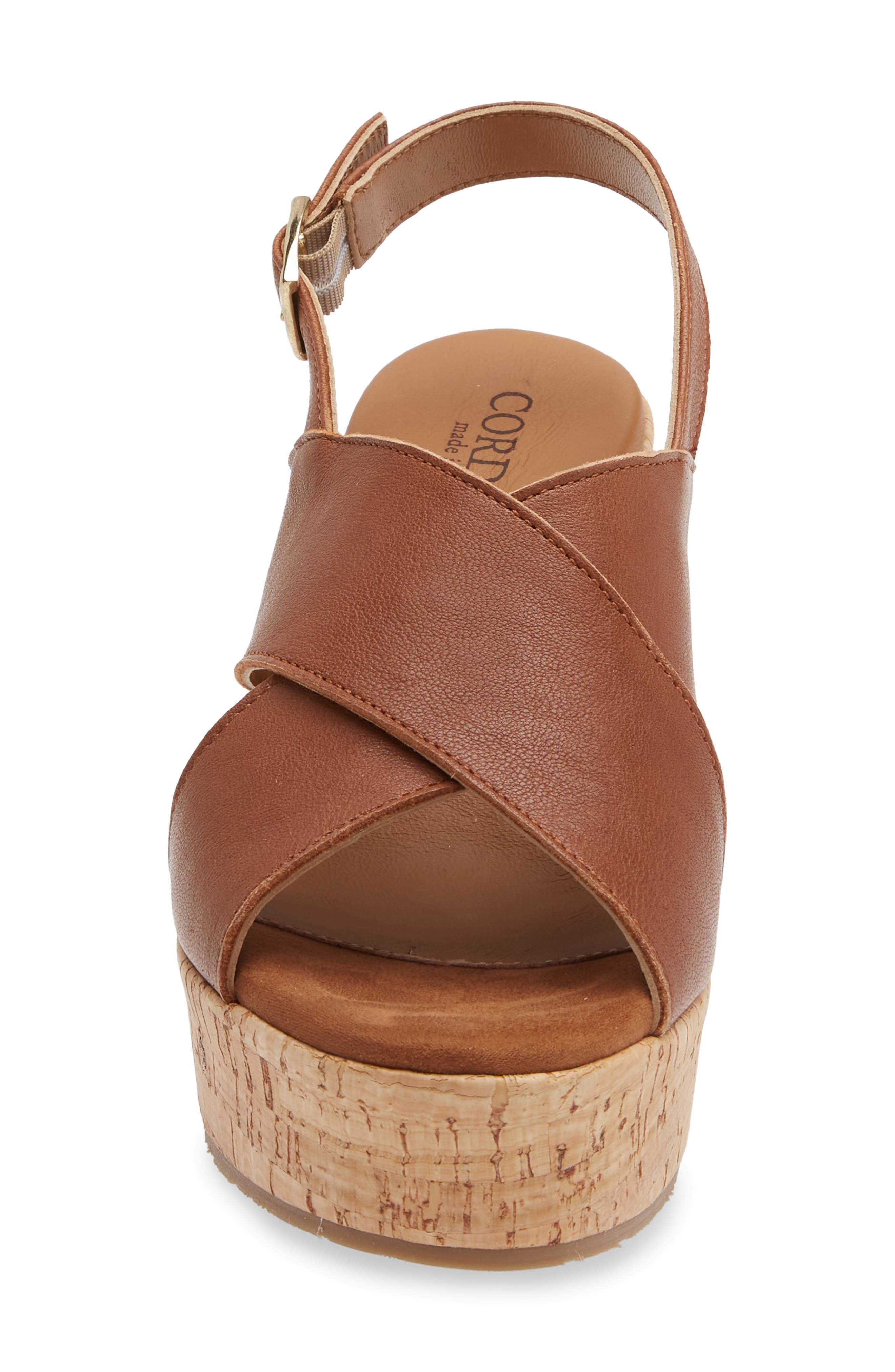 Cordani Dovi Slingback Platform Wedge Sandal, Alternate, color, Cuoio Leather
