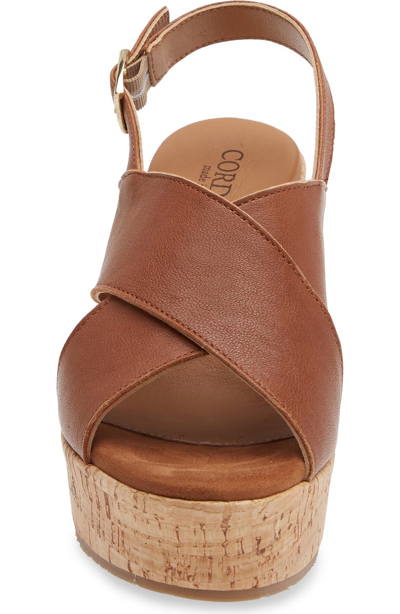 Cordani Dovi Slingback Platform Wedge Sandal, Alternate, color, Cuoio Leather