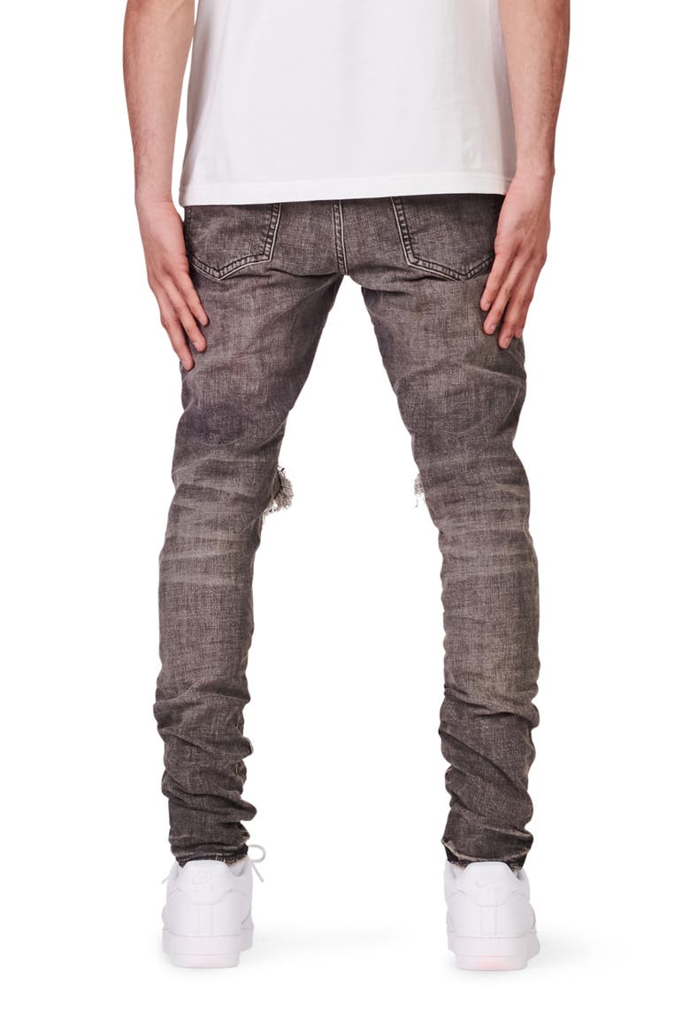 Ripped Stretch Skinny Jeans, Alternate, color, GREY DIRTY BLOWOUT