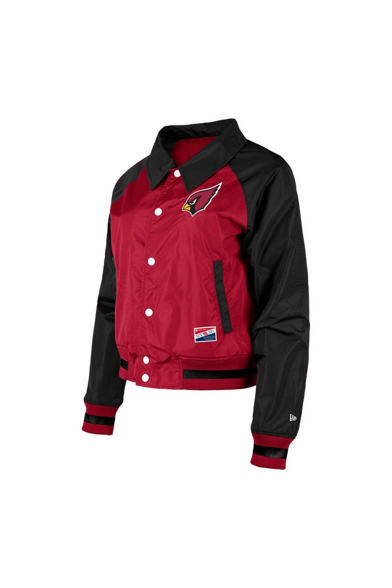 Women's New Era Cardinal Arizona Cardinals Coaches Raglan Full-Snap Jacket, Alternate, color, Cardinal