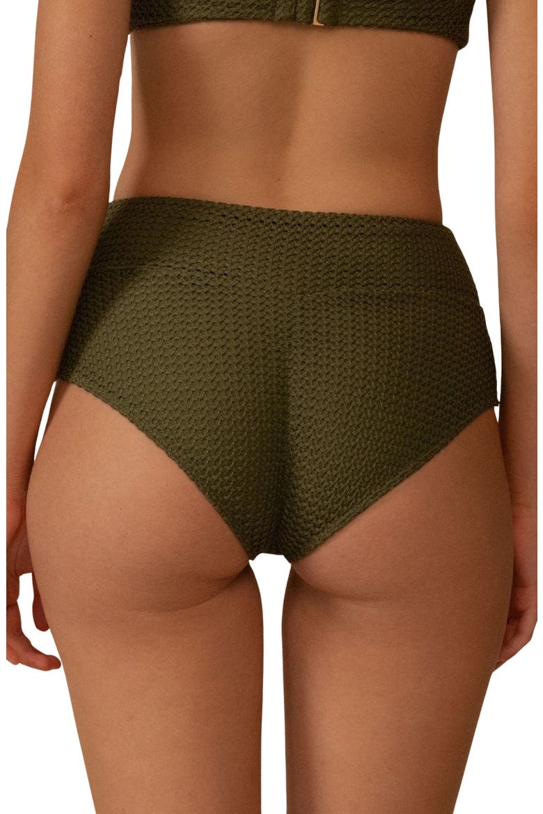 High Waist Bikini Bottoms, Alternate, color, OLIVE CROCHET