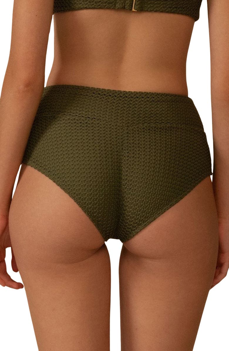 MONTCE High Waist Bikini Bottoms, Alternate, color, Olive Crochet