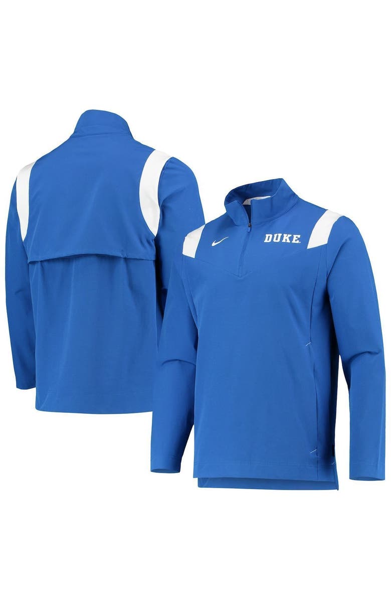 Nike Men's Nike Royal Duke Blue Devils 2021 Team Coach Quarter-Zip Jacket, Main, color, Royal
